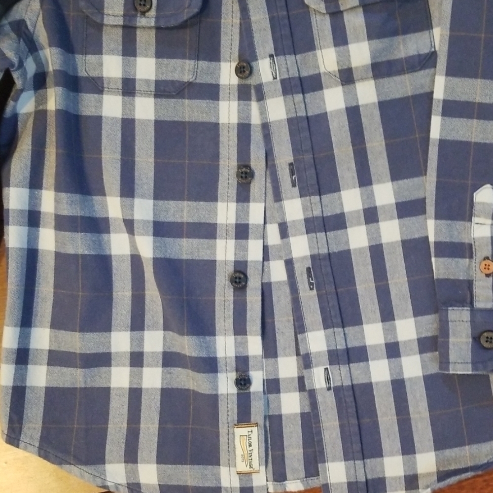Tailor Vintage long sleeve plaid button down shirt - Picture 4 of 6